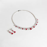 Chain zircon water drop necklace and earring dress earrings jewelry two-piece jewellery.