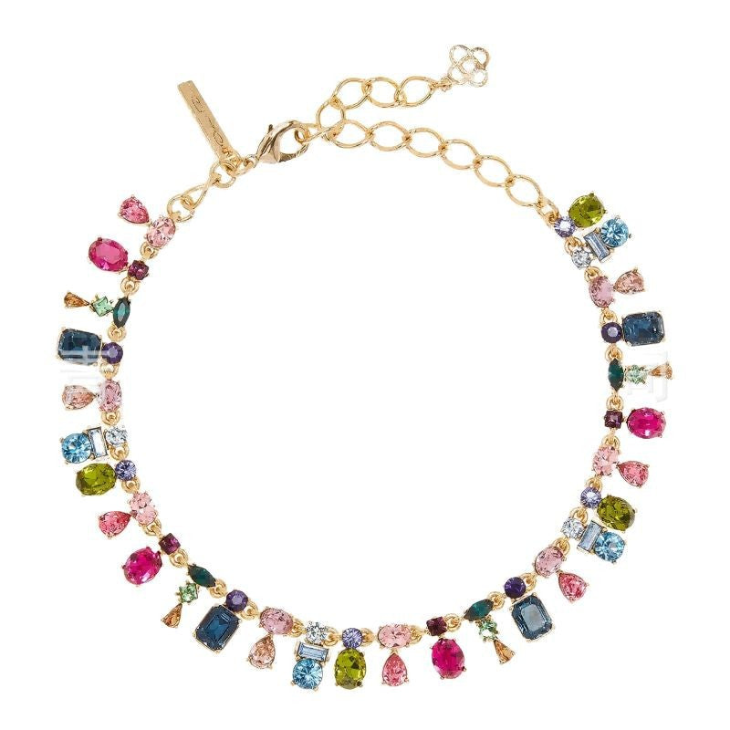 Gold plated Crystal Necklaces Combination Color Luxury Design Advanced Clavicle.