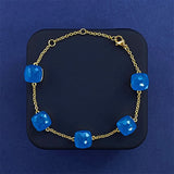 Cross-border New Japanese Style Small Fresh Square Crystal Gem Style Five Flower Bracelet Bracelet Simple Niche Original Design