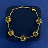 Cross-border New Japanese Style Small Fresh Square Crystal Gem Style Five Flower Bracelet Bracelet Simple Niche Original Design