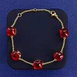 Cross-border New Japanese Style Small Fresh Square Crystal Gem Style Five Flower Bracelet Bracelet Simple Niche Original Design