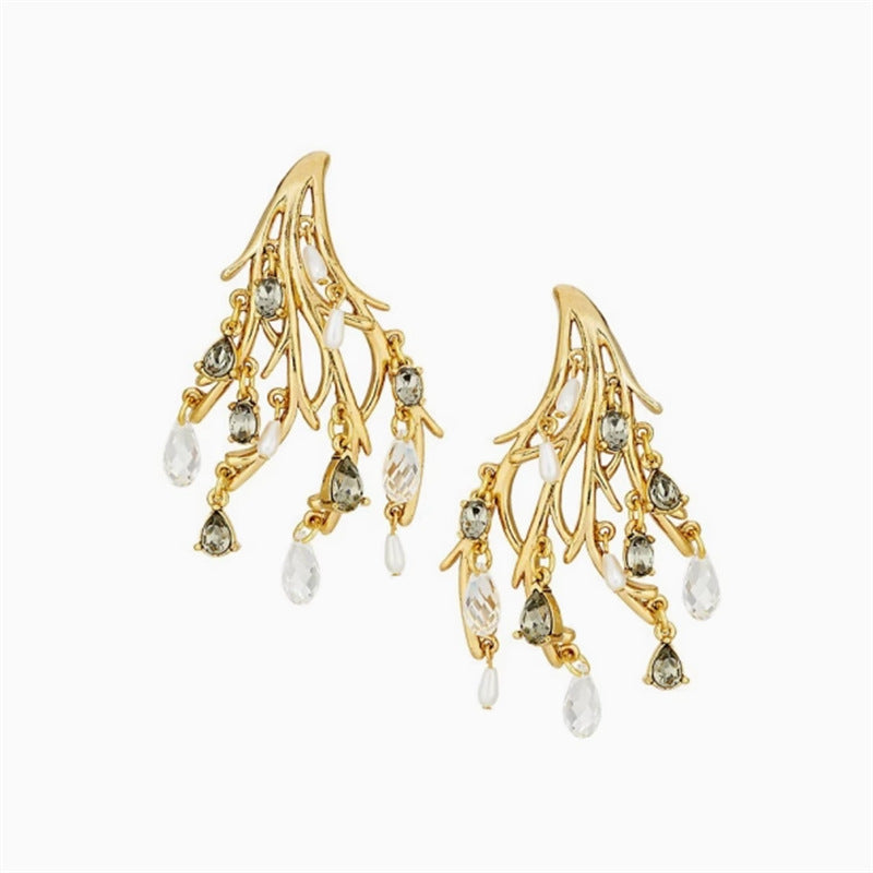 Medieval Style Old High-End Niche Design Fashionable Stylish, S925 Silver Needle Earrings.