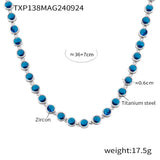 Steel Plated 18K Gold Colorful Round Bead Zircon Necklace Bracelet Super Flash Jewellery Set.