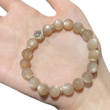 Natural Exquisite Orange Moonlight Money-Attracting Bead Bracelet, Original Stone Color, Sparkling Crystal, Gift for Girlfriend, High-End Bracelet