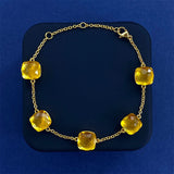Cross-border New Japanese Style Small Fresh Square Crystal Gem Style Five Flower Bracelet Bracelet Simple Niche Original Design