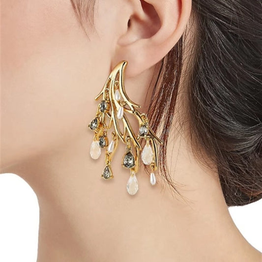 Medieval Style Old High-End Niche Design Fashionable Stylish, S925 Silver Needle Earrings.