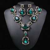 Necklace, ring Set Oversized Personality Fashion Clavicle Chain Alloy Inlaid Gem.