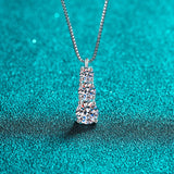 Xindeyi S925 Sterling Silver Moissanite Step Pendant Manufacturer Wholesale Moissanite Necklace Clavicle Chain