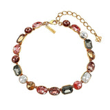 Gold plated gorgeous colorful glass crystal high fashion design niche necklace.