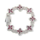 Four-Leaf Bracelet Fashionable Trendy Cool Handsome High-End 5A Zircon Colorful necklace .