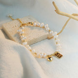 Niche Design Lucky Heart Baroque Pearl Women's Bracelet Ins High-End Jewelry 2025 New Wholesale