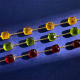 Cross-border New Japanese Style Small Fresh Square Crystal Gem Style Five Flower Bracelet Bracelet Simple Niche Original Design