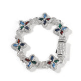 Four-Leaf Bracelet Fashionable Trendy Cool Handsome High-End 5A Zircon Colorful necklace .