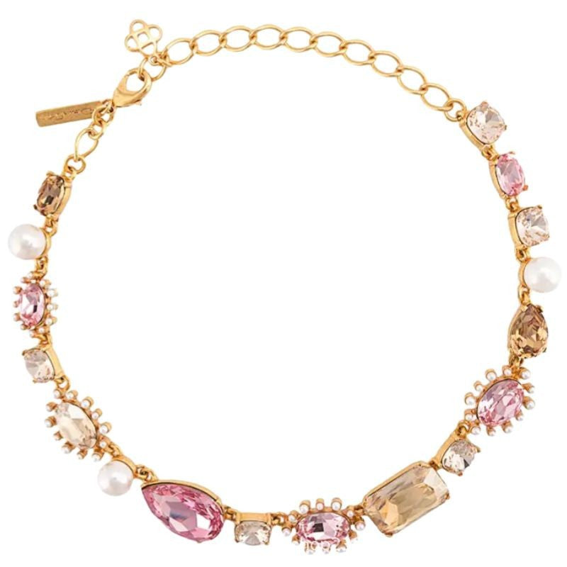 oscardelarenta European and American Antique Fashion Color Exaggerated Elegant Heavy Industry Luxury Crystal Pearl Necklace