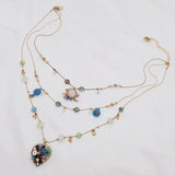 European and American Retro Style Marked Fashionable Design Small Flower Geometric Matchinging Multi-Layered Romantic Fashion Diamond Necklace