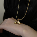 South Korea blogger same style water drop pendant necklace for Women New simple gentle fashionable all-match metal sweater chain necklace
