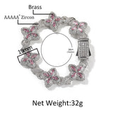 Four-Leaf Bracelet Fashionable Trendy Cool Handsome High-End 5A Zircon Colorful necklace .