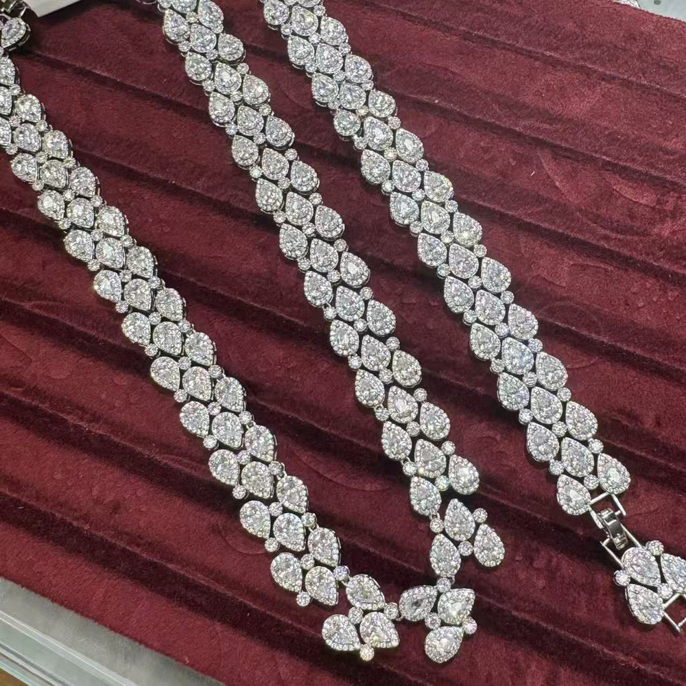 Water Drop Shape Full of Zirconia, Temperament, High-End Luxury  Necklace jewellery Set