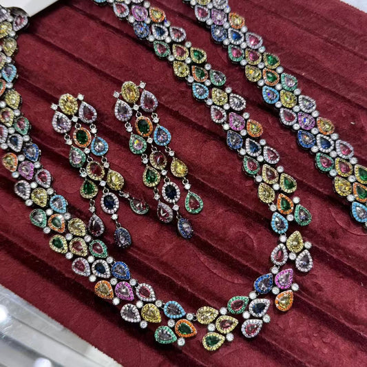 Water Drop Shape Full of Zirconia, Temperament, High-End Luxury  Necklace jewellery Set