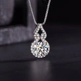Real 925 Sterling Silver D Color Moissanite Infinity  Necklace Luxury Gourd Shape Jewelry.