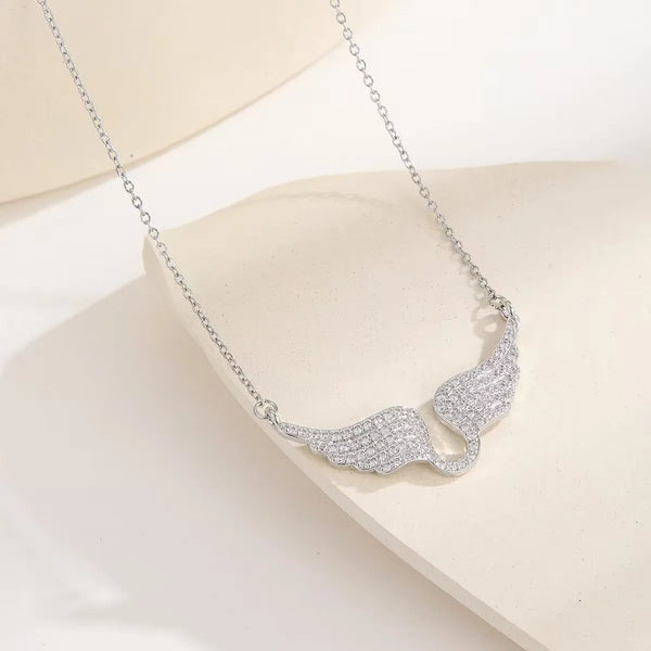 Exquisite Luxury Shining Full of Zircon Gold Color Wings Pendant Necklace Jewellery. Alternate View