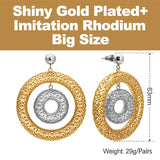 Bicyclic Ring Hollowed Out Drop Earrings For Women Brass Gold Color Earrings.