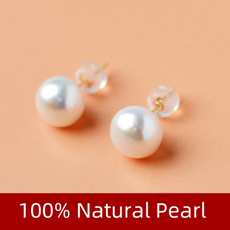 Pearl Jewelry Set Real 18K Gold Natural Freshwater Necklace Bracelet Earrings set.