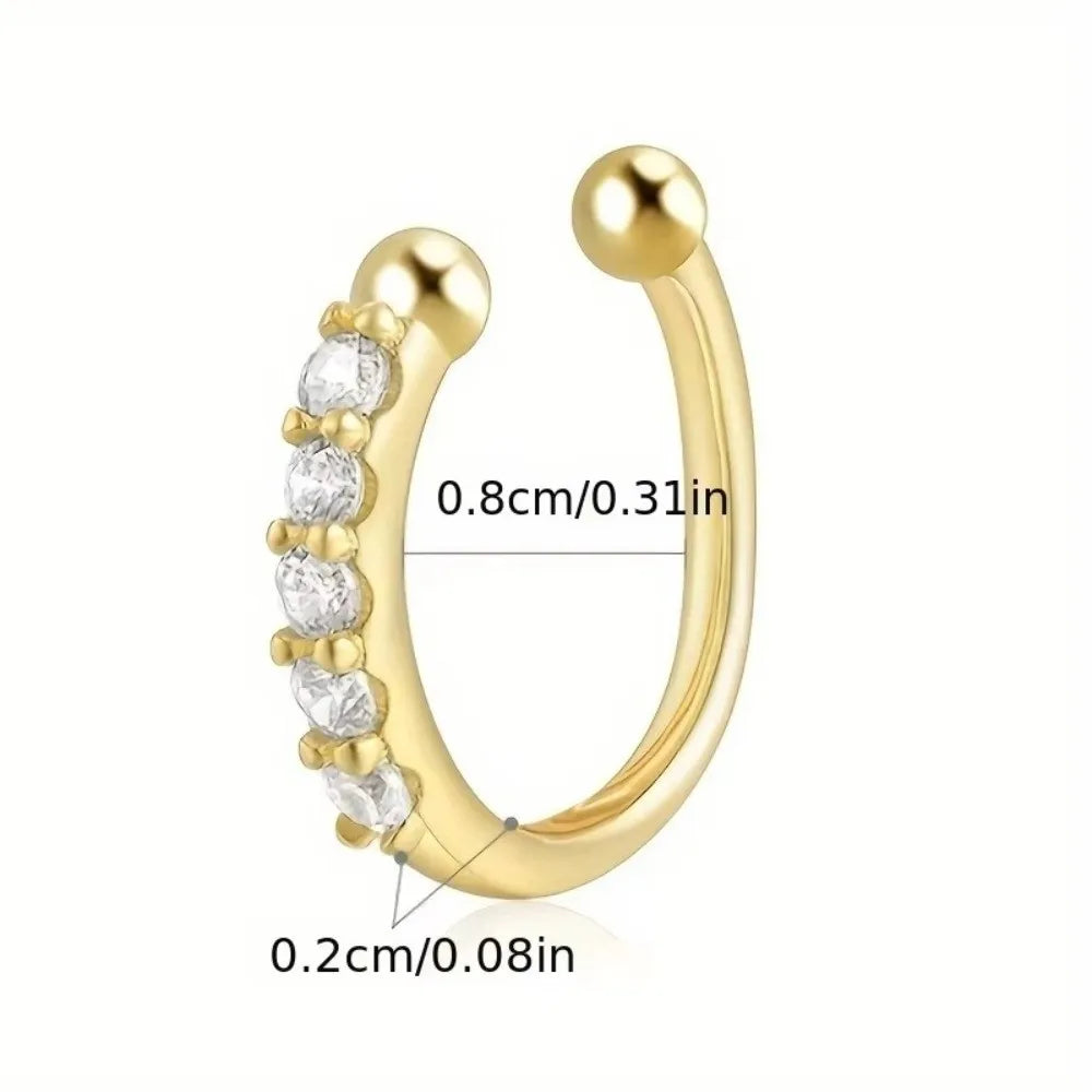 Hypoallergenic Fake Nose Rings Adjustable False Nose Rings.