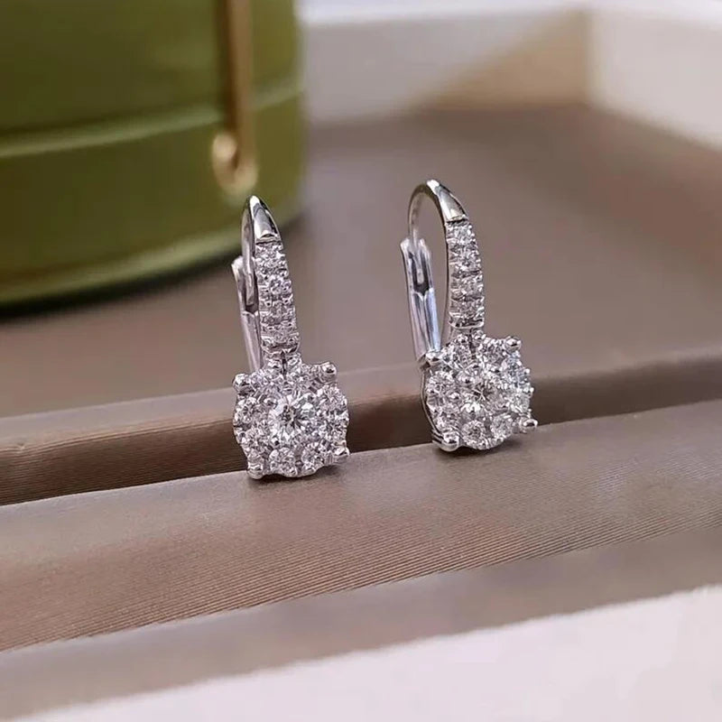 Full Round Moissanite Classic   Earrings 925 Sterling Silver Earring Jewellery.