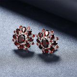 15 Carats Garnet Silver Earrings Natural Gemstone 925 Sterling Silver Fine Jewellery.