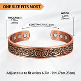 Copper Plating Retro Simple Double Ring Pattern Magnetic Energy Ring Bracelet Gift Set.