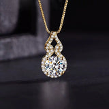 Real 925 Sterling Silver D Color Moissanite Infinity  Necklace Luxury Gourd Shape Jewelry.