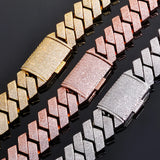 Hip Hop Jewelry Men Iced Out Chains Big Heavy 25mm Six Rows Cz Stone Cuban Link Chain High Quality Bling Necklace ﻿