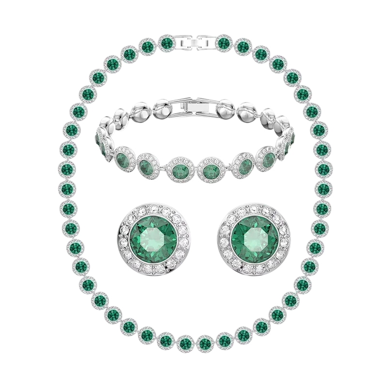 Light luxury jewelry set includes multiple elements necklace bracelet earrings set with a variety of styles to match