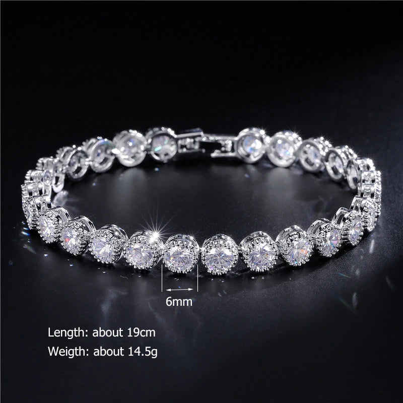 Luxury Geometric Water Drop Zirconia Bracelets for Elegant Women Full Crystal Charm Bracelet Jewellery.