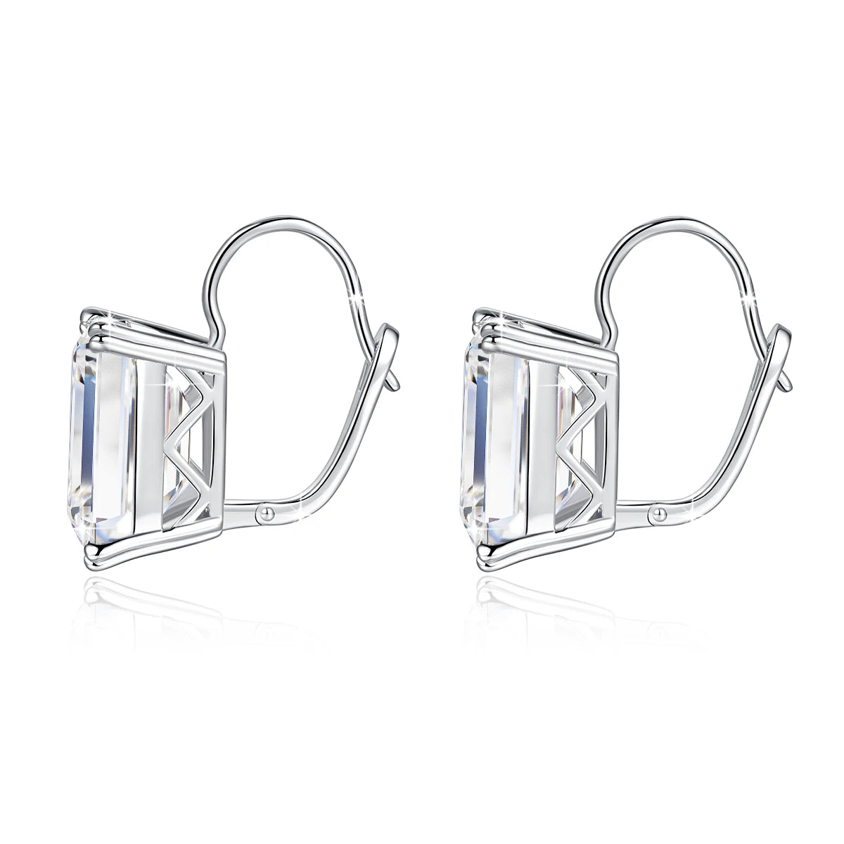 925 Sterling Silver 10*14mm Emerald Moissanite Clip Earrings perfect Jewelry gift.