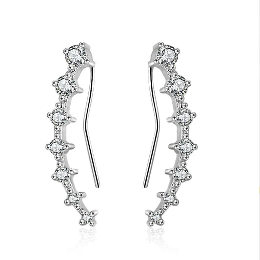Luxury 925 Sterling Silver Earrings pretty cubic zirconia Ear Stu High Quality jewellery.