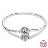 Bracelet Silver 925 Original Star Moon Sun Four Leaf Clover Green Zircon Bracelets Jewellery.