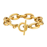 Chunky Bold Bracelets, Stainless Steel, Bracelet Gold Plated Tarnish Free.