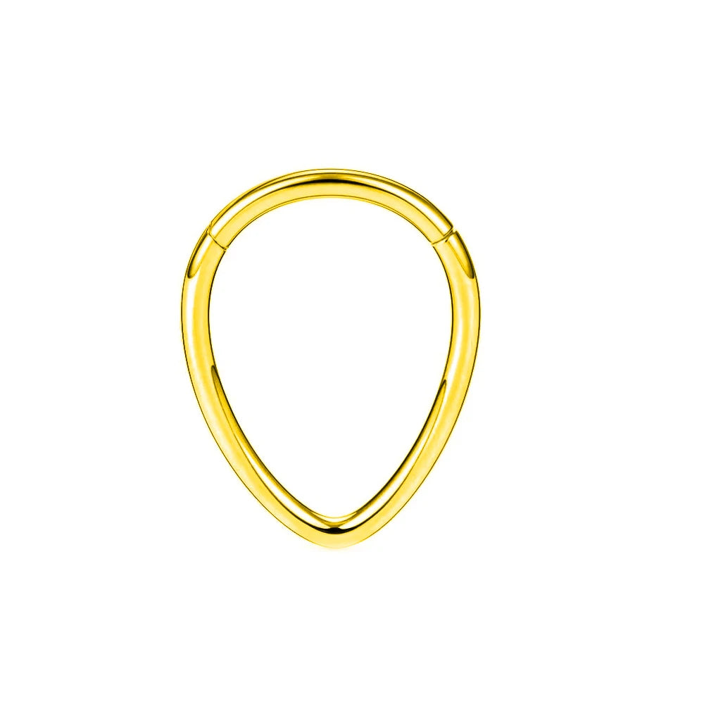 Water Drop Septum Piercing Nose Ring Clicker Cubic Zirconia Cartilage Dailly Earrings.