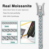 3mm Multicolor Full Moissanite Tennis Bracelet S925 Silver VVS1 Moissanite Bracelet 14-23cm.