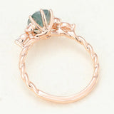 Natural Unique 6x8mm Oval Moss Agate Rings, 925 Sterling Silver Handmade Ring Fine Jewellery.