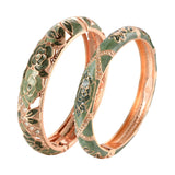 Cloisonne Double Bangle Bracelet On Hand Enamel Jewelry Women's Hand Bracelet.