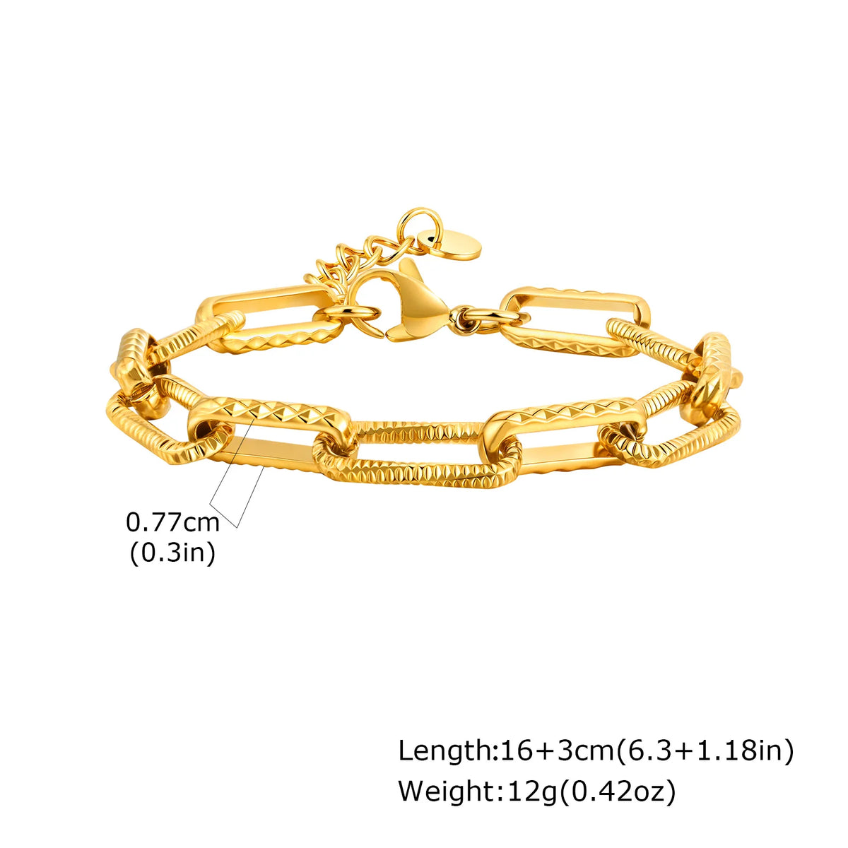 Chunky Bold Bracelets, Stainless Steel, Bracelet Gold Plated Tarnish Free.