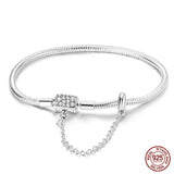 Bracelet Silver 925 Original Star Moon Sun Four Leaf Clover Green Zircon Bracelets Jewellery.