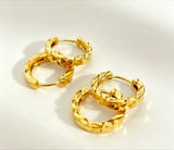 Pure Gold real gold Women's sparkling earrings niche light luxury earrings .