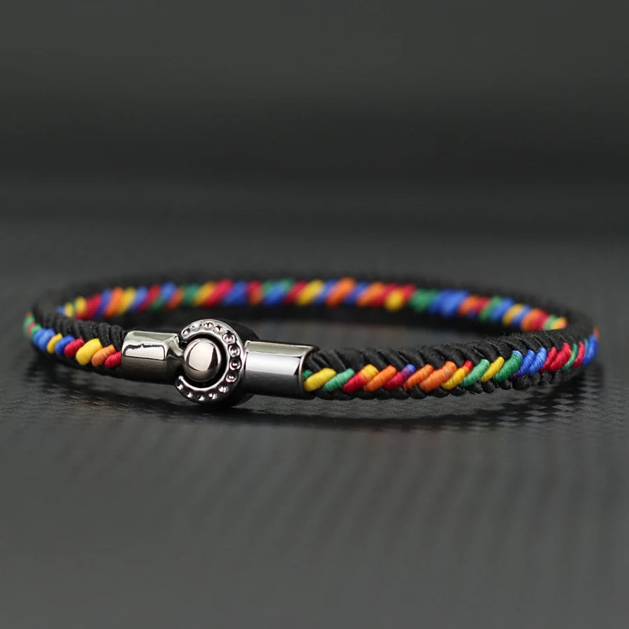 Noter Germany Flag Braided Bracelet For Men Handmade Woven Rope Wristband Grade A Fabric National Color Bangle Football Fan Gift