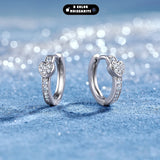 0.2CTW Moissanite Heart Hoop Earrings 925 Silver Minimalist Jewelry for Women jewellery.