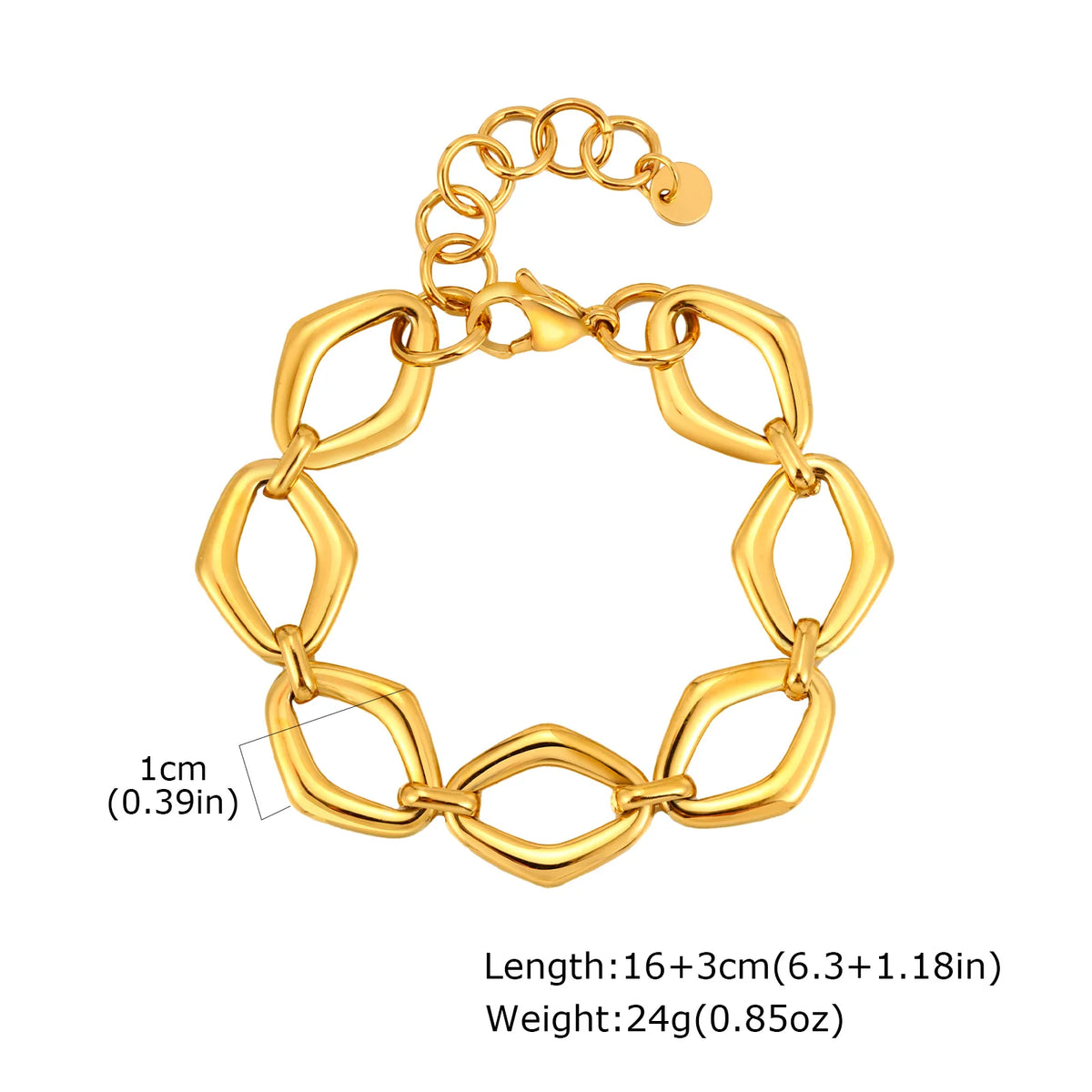 Chunky Bold Bracelets, Stainless Steel, Bracelet Gold Plated Tarnish Free.
