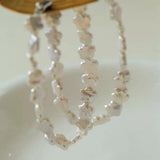 Colorful Natural Freshwater Plum Blossom Baroque Flower Pearl Necklace S925 Pure Silver Buckle Tail Chain.